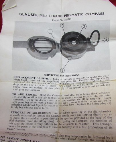  British WWII Era, Glauser MK 4 Compass, Leather Pouch With Maintenance Pouch — image 4