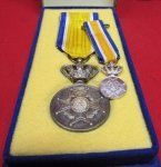 Dutch Post WWII, Silver Medal & Miniature, Order of Orange-Nassau, …