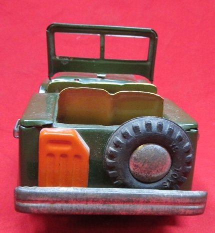  US Post WWII, Japanese Mfg. Tinplate Friction Drive Army Jeep 'Lucky' — image 5