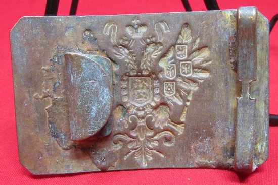  Russian, WWI Enlisted Brass Buckle, Field Recovered — image 3