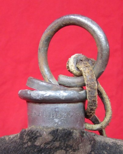  US Civil War Federal Bullseye Canteen, Philadelphia Depot, Complete — image 4