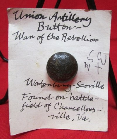  US Civil War, Battle of Chancellorsville Fied Recovered Union Button — image 2