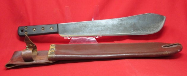  British WWII Machete & Leather Scabbard, 1945 — image 3