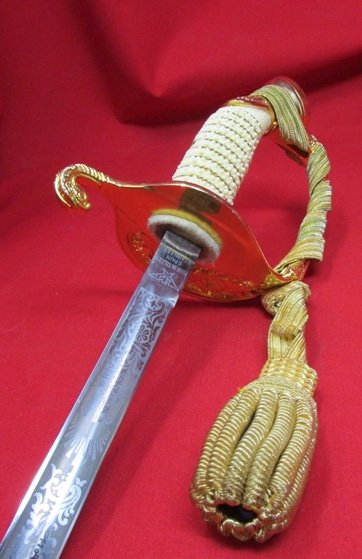  US Current Era US Coast Guard Officers Sword and Carrier, Triple Etched Blade — image 5