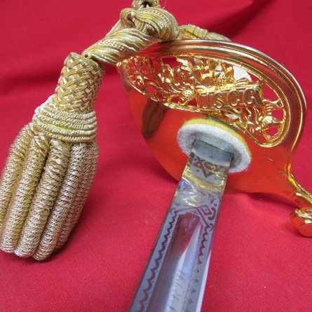  US Current Era US Coast Guard Officers Sword and Carrier, Triple Etched Blade — image 8