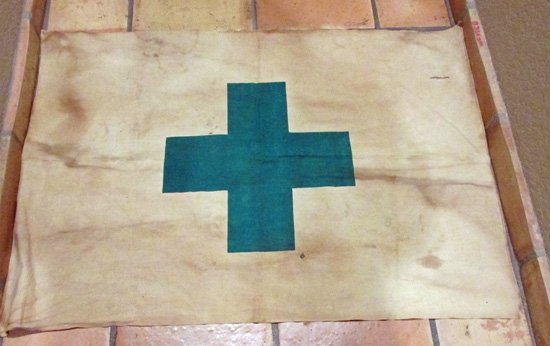  Japanese WWII, Medical Flag (Veterinary), Green Cross — image 2