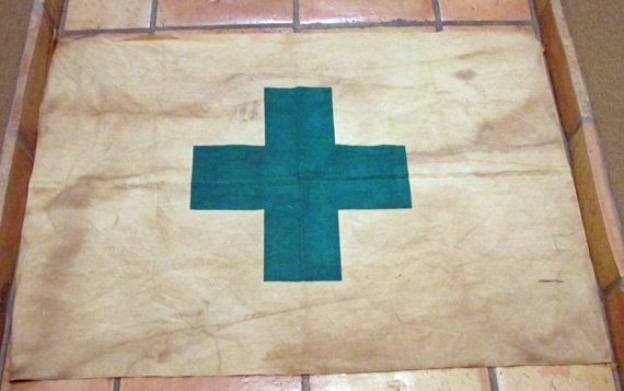  Japanese WWII, Medical Flag (Veterinary), Green Cross — image 3