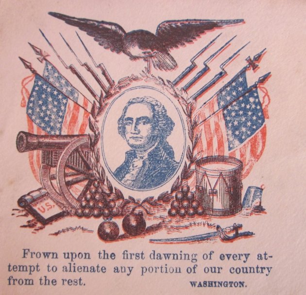  US Civil War Patriotic Envelope, George Washington — image 3