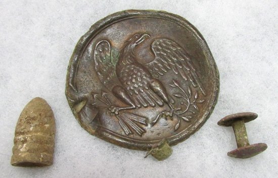  US Civil War Field Recovered Cartridge Box Sling Plate, Bullet, Prince George County VA.. — image 2