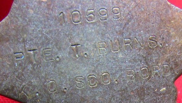  British WWI 1914-15 Star, PTE T. Burns KOSB 10599 — image 4