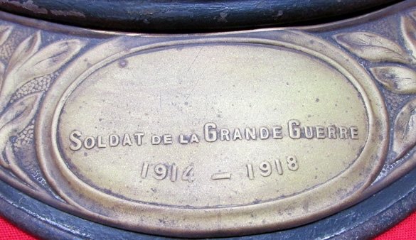  French WWI Adrian Infantry Helmet With Liner & Veteran Visor Plate — image 3