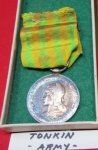 French, 1883-1885 Tonkin Medal, Army Issue, Silver