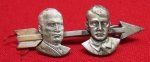 Italy WWII, Hitler & Mussolini Patriotic Pin, Vet Bring Back