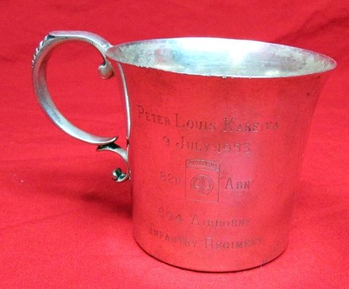  US Korean War Sterling Silver Presentation Cup, 82nd Airbone 1953 — image 2