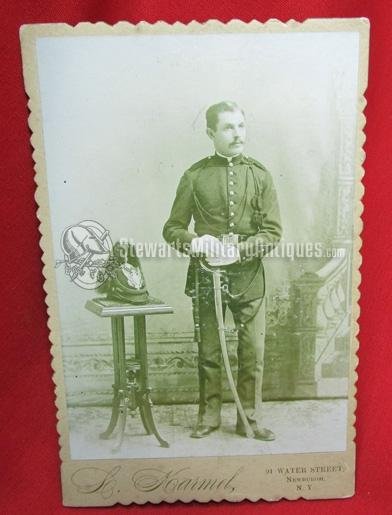  US Indian Wars Era Cabinet Card, Cavalry Private, Newburgh NY — image 2