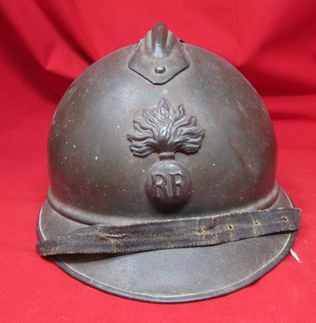  French WWI Adrian Helmet, Infantry, Liner & Chinstrap — image 2