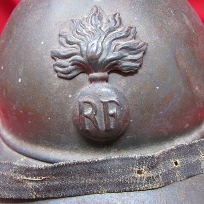  French WWI Adrian Helmet, Infantry, Liner & Chinstrap — image 4