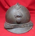 French WWI Adrian Helmet, Infantry, Liner & Chinstrap