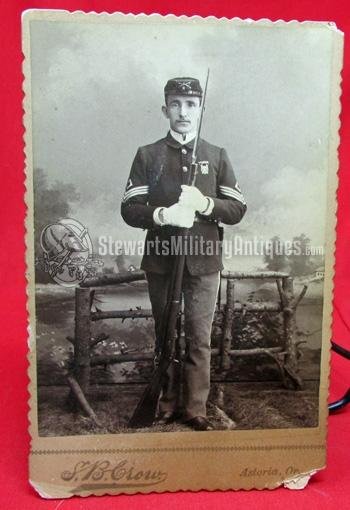  US Indian War, Cabinet Card, 1st Sergeant Fort Stevens Oregon — image 2