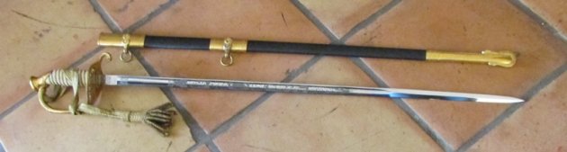  US Cold War Era, M1852 US Navy Officers Sword, German Mfg, Hillborn-Hamburger Retailer — image 3