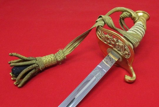  US Cold War Era, M1852 US Navy Officers Sword, German Mfg, Hillborn-Hamburger Retailer — image 4