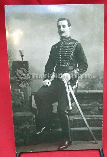  British Pre WWI Era, Hussar Real Photo Postcard — image 2