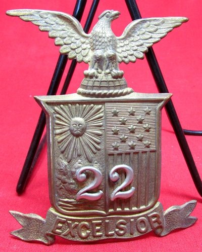  US Indian War Era, New York Helmet Plate, 22nd Regiment — image 2