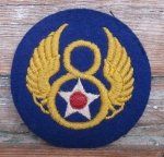 US WWII, British Made 8th Air Force SSI