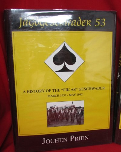  German WWII Luftwaffe Drooptail Eagle M1935, Double Decal Helmet Q64, Unit Marked JG334, Plus 3 Volume Set JG 53 'Pik As' — image 3