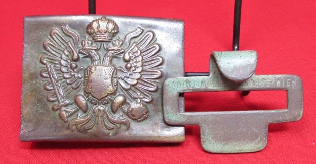  Austrian WWI Brass Enlisted Buckle Field Recovered With Keeper — image 2