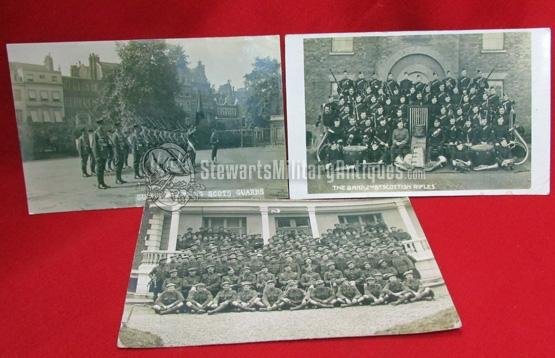  British WWI RPC Group Photo Lot, Scots Guards, Scottish Rifles (3 Cards) — image 2