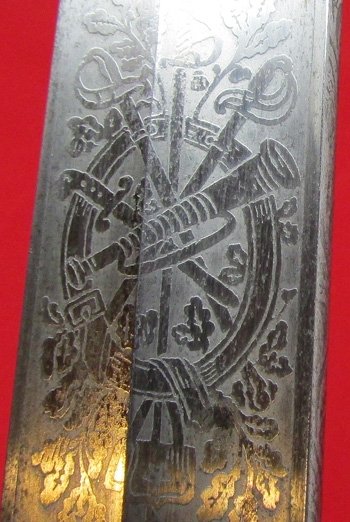  German Imperial Era, Prussian Artillery Officers Sword, Triple Etched, WKC — image 7