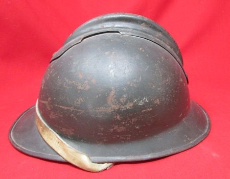  Italian WWI Adrian Pattern Helmet,  Liner & Chinstrap — image 3