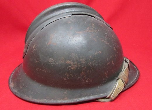  Italian WWI Adrian Pattern Helmet,  Liner & Chinstrap — image 4