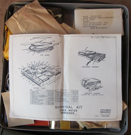  US Vietnam War, USAF Aviators Seat Pack Survival Kit, Over Water, 1964 — image 5
