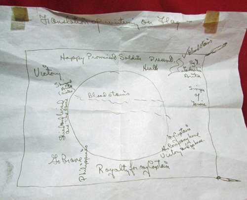  Japanese WWII Signed Silk Flag, Partial Translation, 28 x 40 Inches — image 7