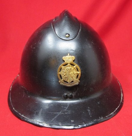  Belgian Post WWII Adrian Helmet, Complete — image 2