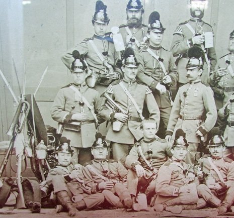  German 1870's Era, Bavarian Infantry Framed Photograph, Werder Rifles — image 3