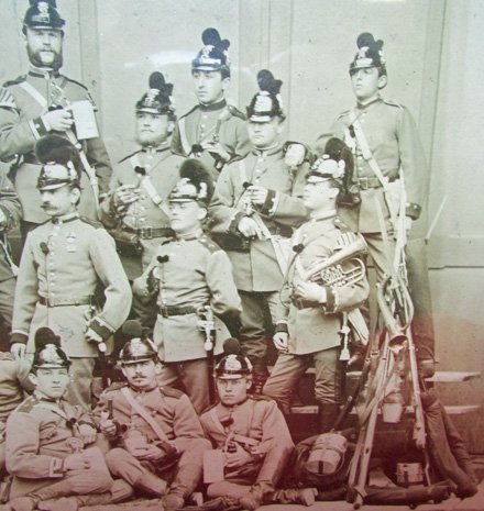  German 1870's Era, Bavarian Infantry Framed Photograph, Werder Rifles — image 4