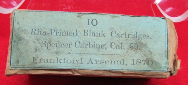  US Indian War, Spencer Carbine Rim Primed Blanks,1870, Original Box — image 2