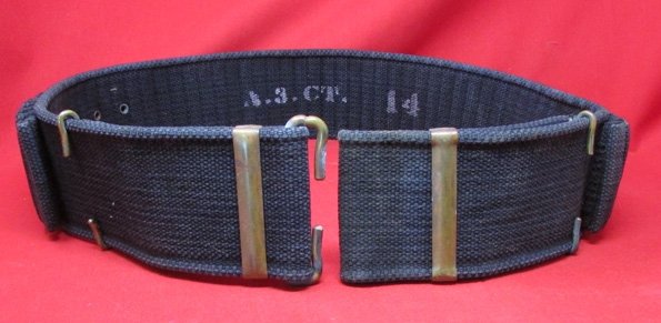  US SAW 45 Cal. 100 Round, Double Loop, Blue Canvas Belt, Mills Mfg. Connecticut NG — image 2