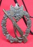 German WWII Bronze Infantry Assault Badge, Semi-Hollow 7.39