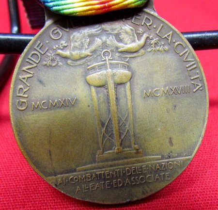  Italian WWI Victory Medal & Ribbon, S. Johnson, Milano — image 4
