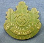 German WWII Tinnie, Kriestag Erkelenz 1935, Green Plastic