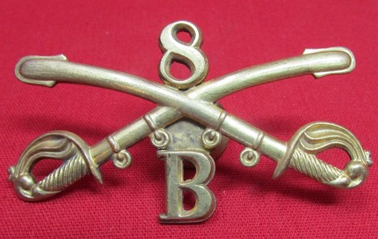  US Indian War- Spanish American War, B Troop, 8th Cavalry Hat Insignia, H Troop — image 2