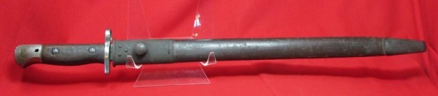  British WWII M1907 Bayonet & Scabbard, S294 WSC Australian Scabbard — image 3
