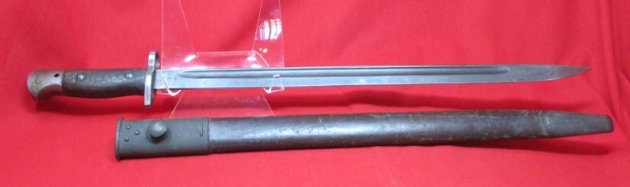  British WWII M1907 Bayonet & Scabbard, S294 WSC Australian Scabbard — image 4