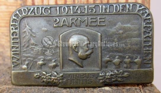  Austrian WWI, Patriotic Hat Badge, 2nd Armee, Winter Campaign 1914-15 — image 2