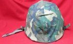 US Vietnam War GI Steel Helmet & Woodland Camouflage Cover