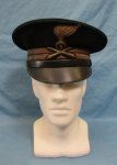 Italian WWII Black Wool Artillery Lieutenants Visor Hat